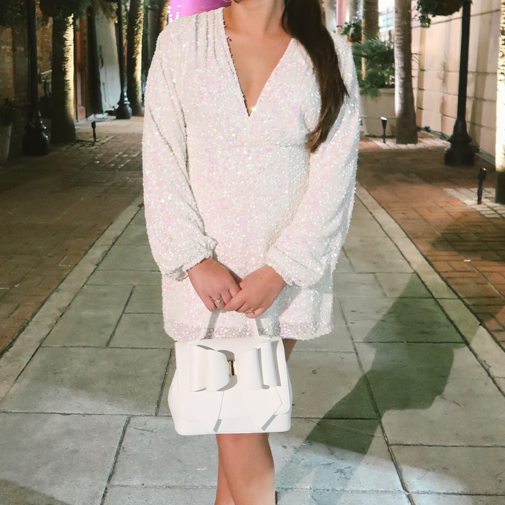 Show Me Your MuMu White Sequin Mini Dress